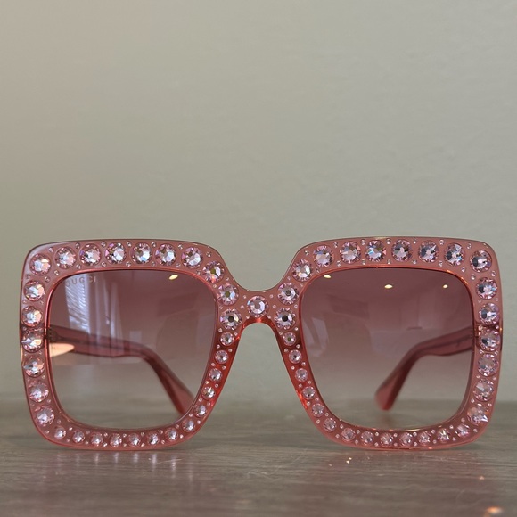 Gucci Pink Crystal Sunglasses - Picture 1 of 7